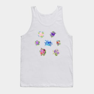 Watercolor flowers purple set Tank Top